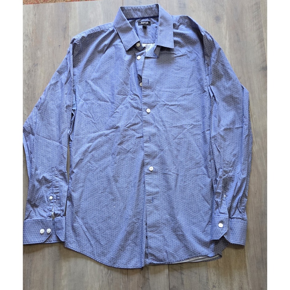 Apt 9 Blue & White Mini Stars Button Up Long Sleeve Shirt Men M